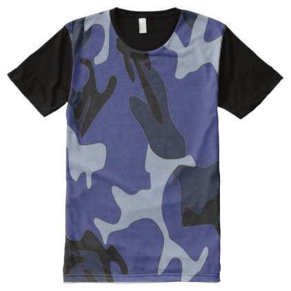 Blue Camo All-Over-Print Shirt