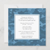 Blue Camo Baby Boy Shower or Party Invitation (Front)