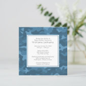 Blue Camo Baby Boy Shower or Party Invitation (Standing Front)