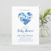 Blue Camo Baby Shower Camouflage Country Boy Invitation (Standing Front)