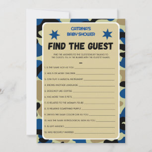 Blue Camo Baby Shower - Editable Name, 5x7 Invitation