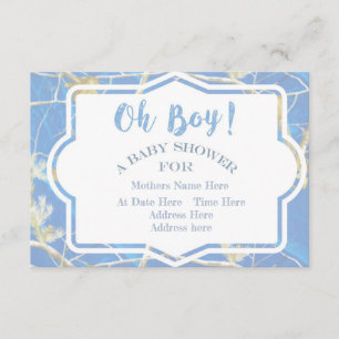blue camo baby shower invitation