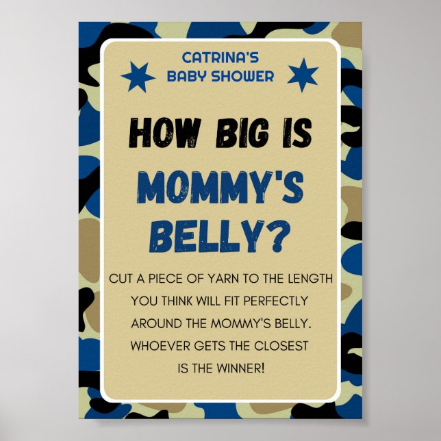 Blue Camo Baby Shower Sign (Front)