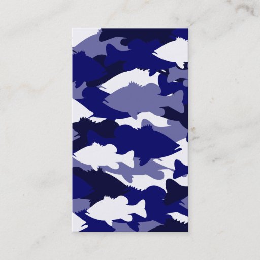 Customizable Blue Camo Bass Fishing Business Card Templates