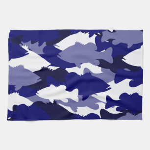 Blue Camo Bass Fishing Towel