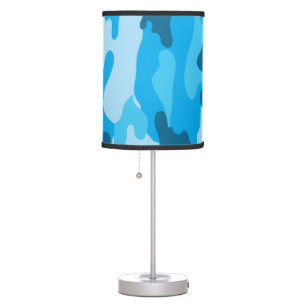 Blue Camo Boy's bedroom or baby nursery lamp