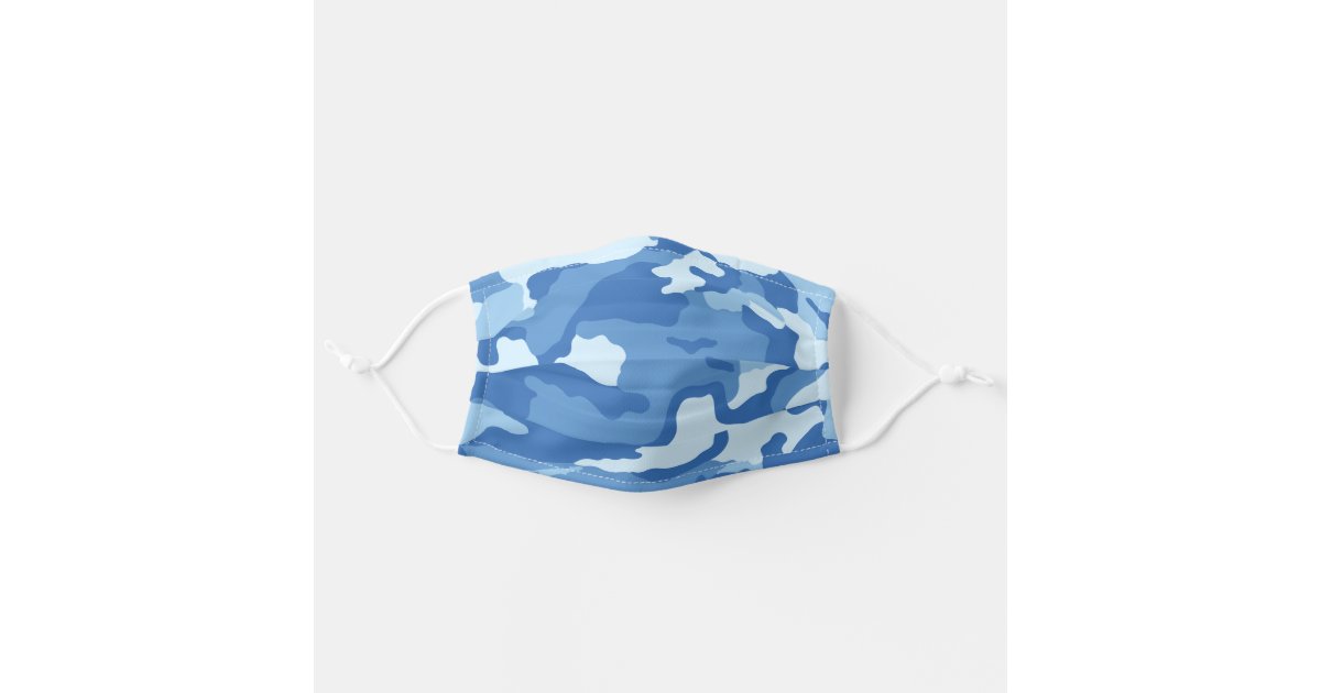 Blue Camo Camoflage Cloth Face Mask Zazzle Com