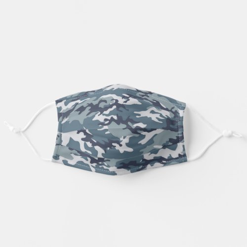 Blue Camo Camouflage Adult Cloth Face Mask