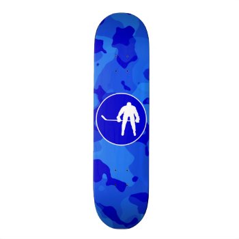 Blue Camo; Camouflage Hockey Skateboard Deck by SportsWare at Zazzle