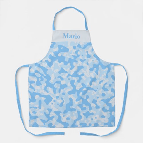 Blue Camo Camouflage Monogram Initial Apron