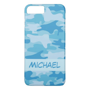 Blue Camo Camouflage Name Personalized iPhone 8 Plus/7 Plus Case