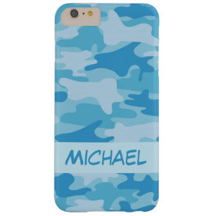 Blue Camo Camouflage Name Personalized Barely There iPhone 6 Plus Case