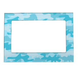 Blue Camo Camouflage Name Personalized Magnetic Frame