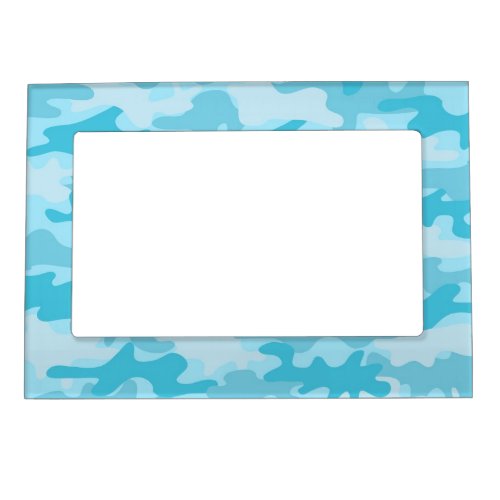 Blue Camo Camouflage Name Personalized Magnetic Frame