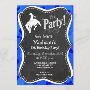 Blue Camo; Camouflage Rodeo Invitation