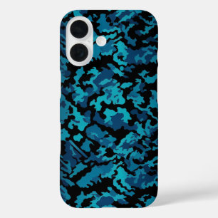 Blue Camo iPhone 16 Case