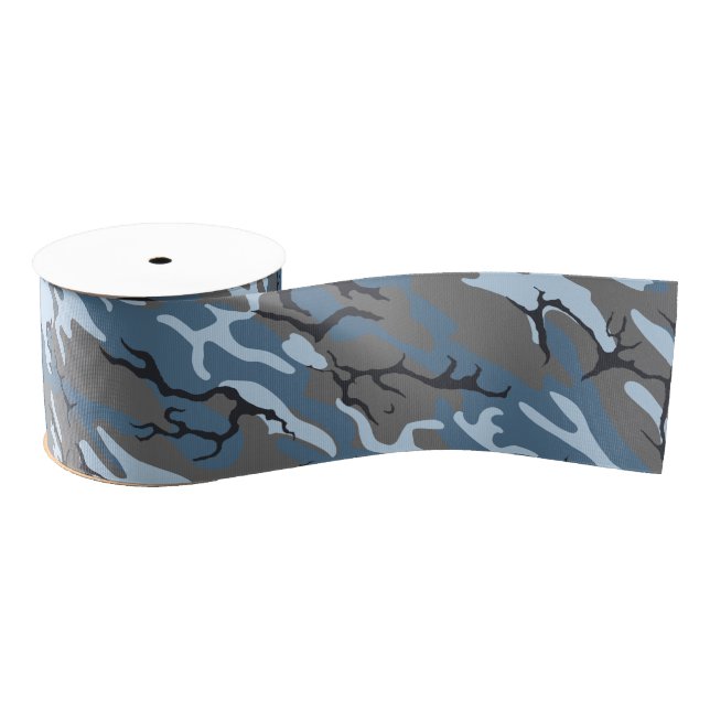 Blue Camo Grosgrain Ribbon (Spool)