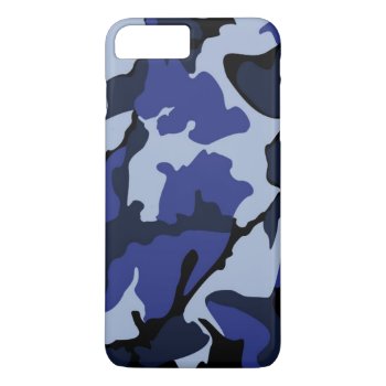 Blue Camo  Iphone 7 Plus Barely There Case by StormythoughtsGifts at Zazzle
