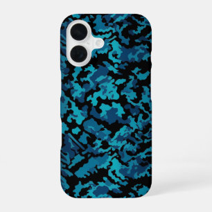 Blue Camo iPhone 16 Case