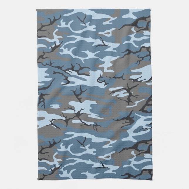 Blue Camo Kitchen Towel (Vertical)