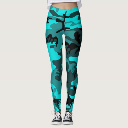 Blue camo legging