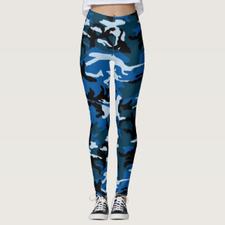 blue camo leggings