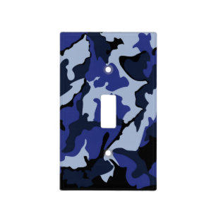Blue Camo Light Switch Cover