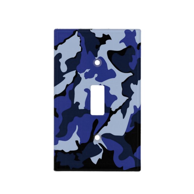 Blue Camo Light Switch Cover (Front)