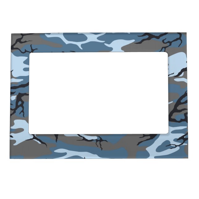 Blue Camo Magnetic Photo Frame (Front)