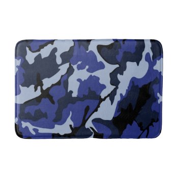 Blue Camo  Medium Bath Mat by StormythoughtsGifts at Zazzle