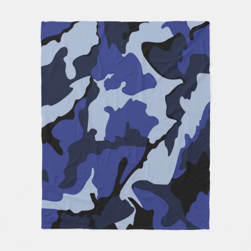 Blue Camo Medium Fleece Blanket