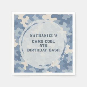 Blue Camo Military Birthday   Army Party Napkins