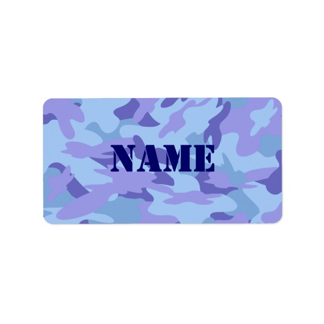 Blue Camo Name Label Stickers (Front)