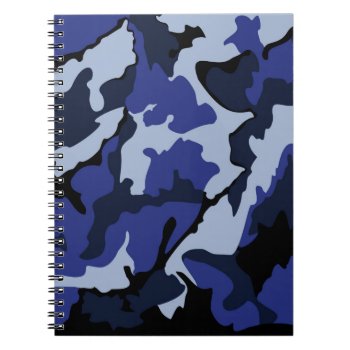 Blue Camo  Notebook (80 Pages B&w) by StormythoughtsGifts at Zazzle
