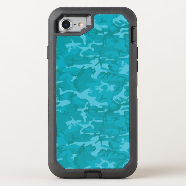 Blue Camo Otterbox iPhone Case (Back)