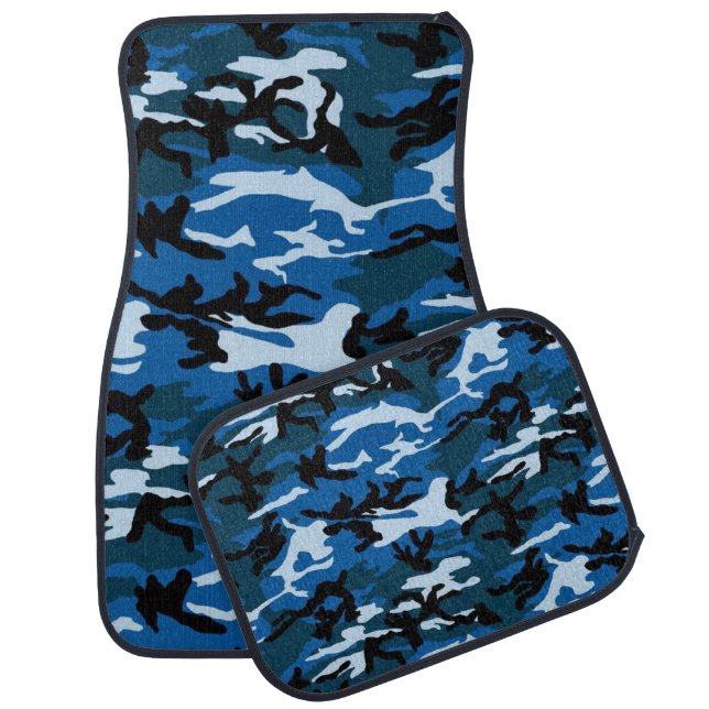 Blue Camo Pattern car mat set (Set)