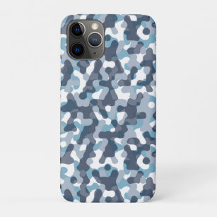 Blue camo pattern in navy themed tones iPhone 11 pro case