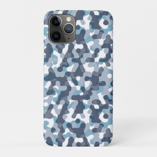 Blue camo pattern in navy themed tones iPhone 11 pro case