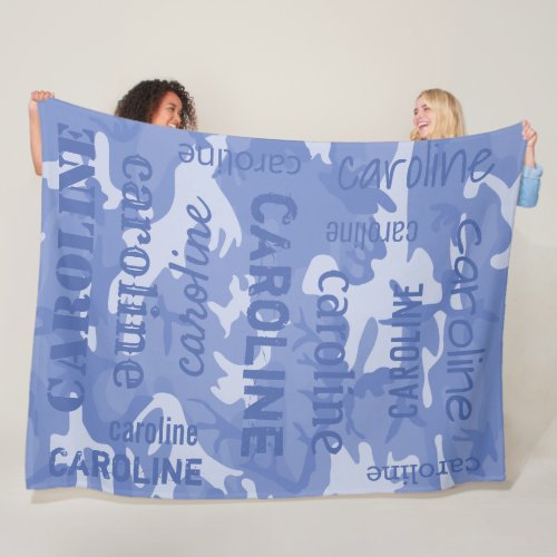 Blue Camo Personalized Fleece Blanket