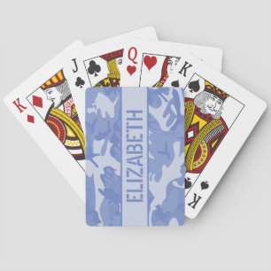 Blue Camo Personalized Poker Cards