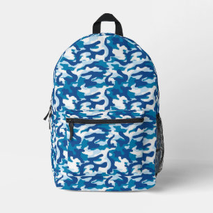 Blue Camo Printed Backpack