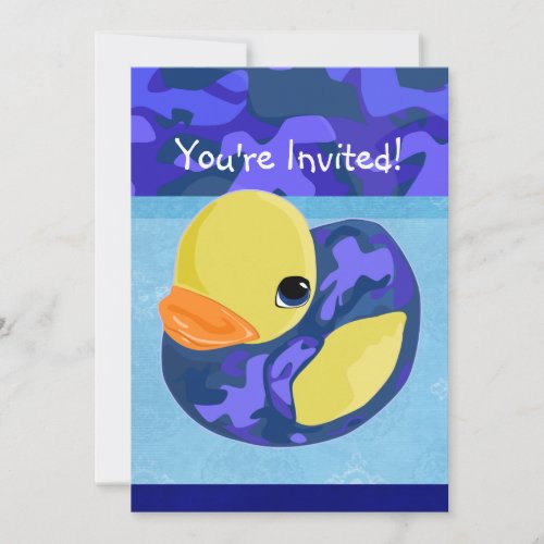 Blue Camo Rubber Ducky Invite