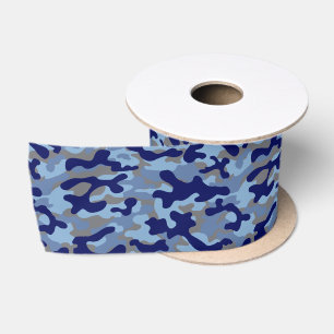 Blue Camo  Satin Ribbon