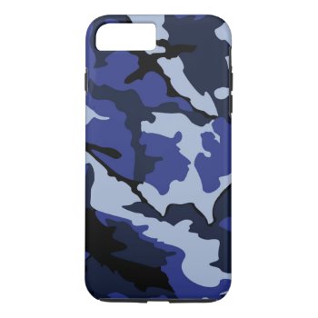 Blue Camo  Tough Iphone 7 Plus Case by StormythoughtsGifts at Zazzle