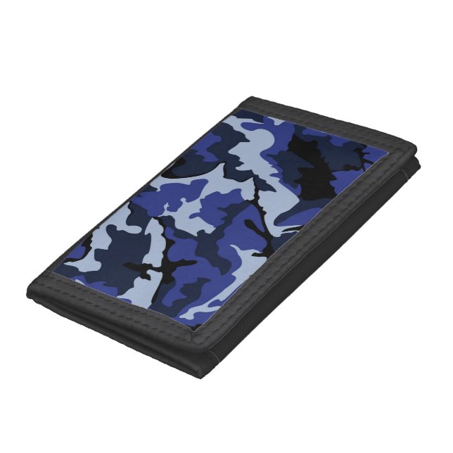 Blue Camo, TriFold Nylon Wallet (Bottom)