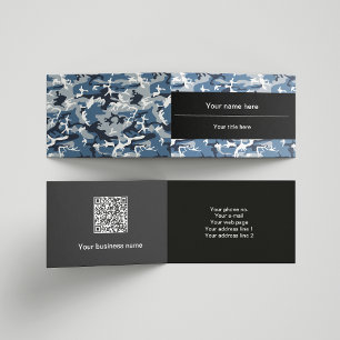 Blue Camo, Winter Camo, Snow Camouflage, Military Business Card
