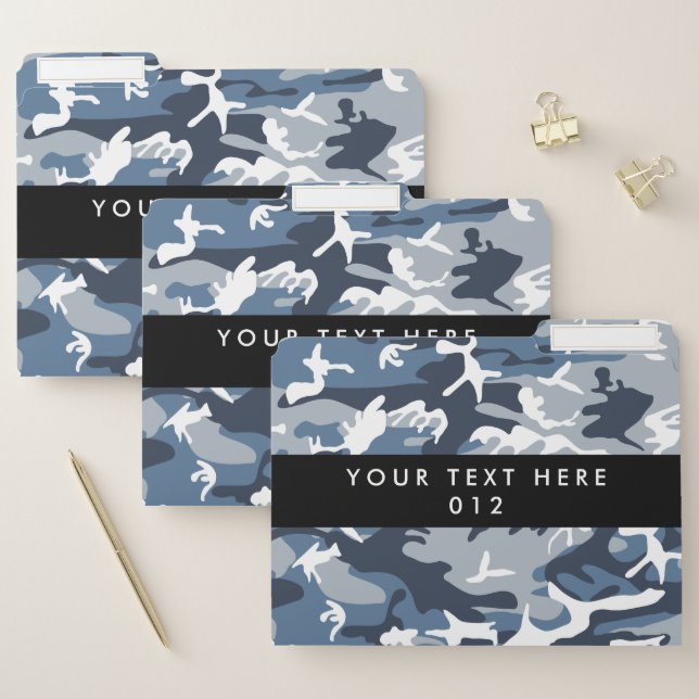 Blue Camo, Winter Camo, Snow Camouflage, Military File Folder (Set)