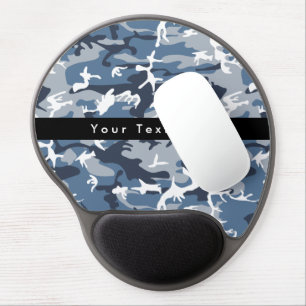 Blue Camo, Winter Camo, Snow Camouflage, Military Gel Mouse Pad