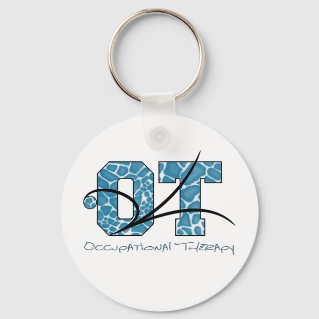 Blue Camo with scroll Keychain (Front)