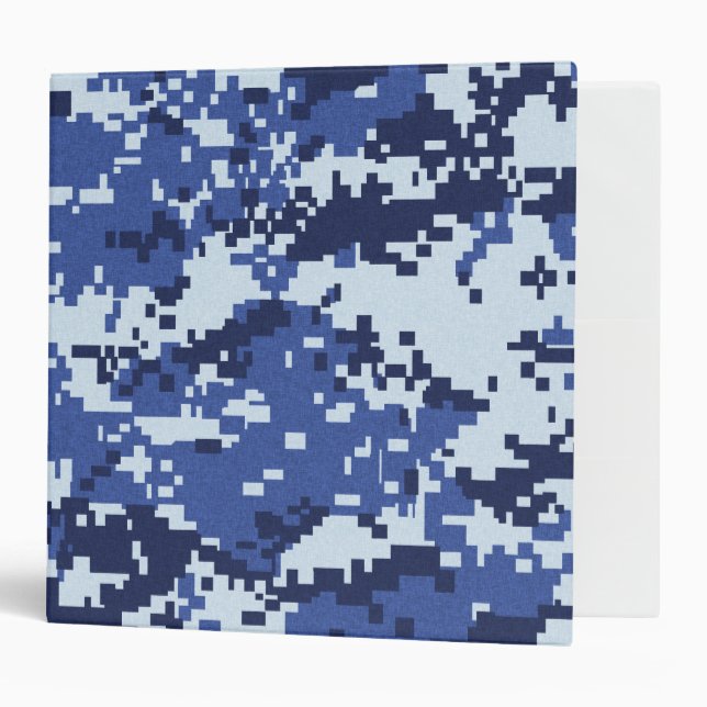 Blue Camouflage 3 Ring Binder (Front/Inside)